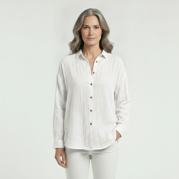 Breevia - Relaxed Button-Down Women's Shirt