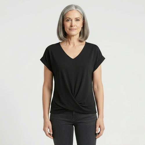 Twivera - Short Sleeve V-Neck Twist Top