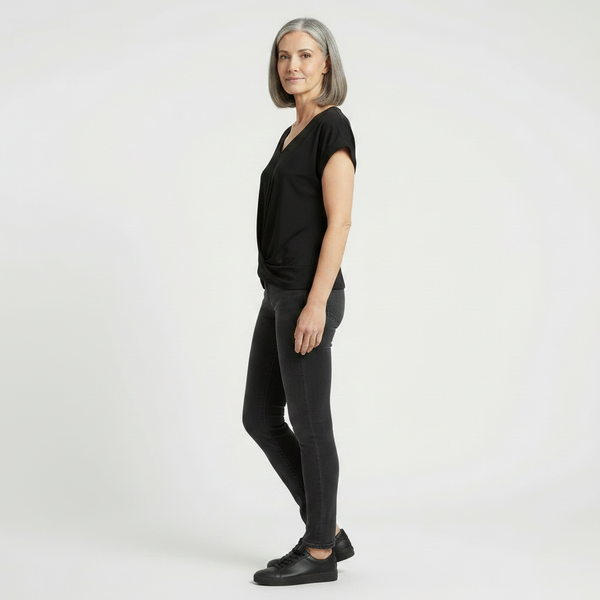 Twivera - Short Sleeve V-Neck Twist Top