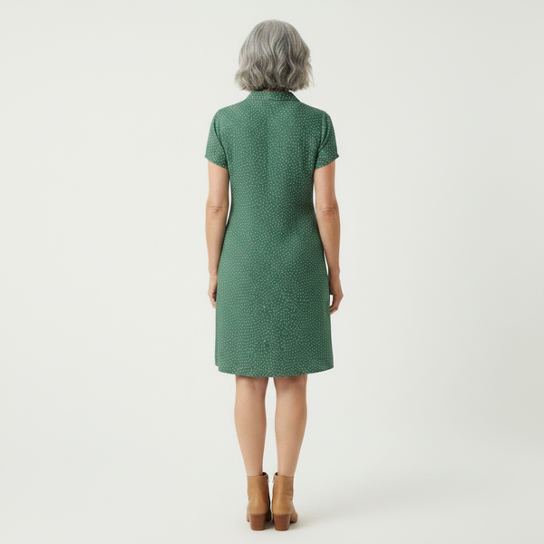 Sprexly - Short Sleeve Button-Down Midi Dress