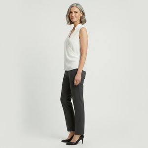 Velvora - Sleeveless V-Neck Wrap-Style Top