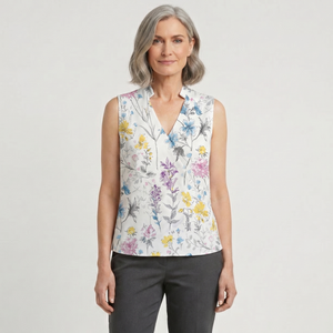 Velvora - Sleeveless V-Neck Wrap-Style Top