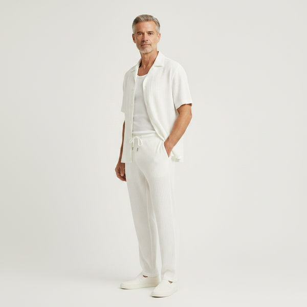 Hayes - Short Sleeve Button Shirt And Pants Set
