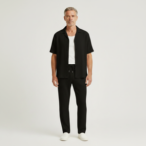 Hayes - Short Sleeve Button Shirt And Pants Set
