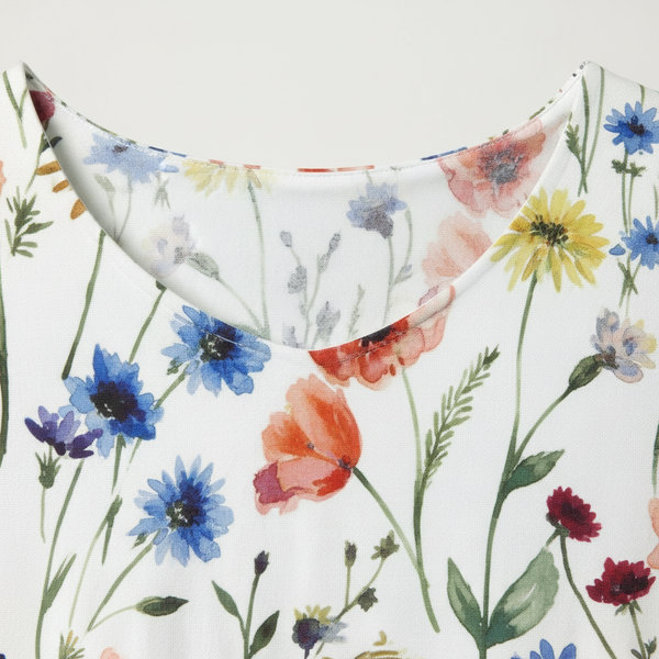 Lavelle - Floral Print Mid-Calf A-Line Dress