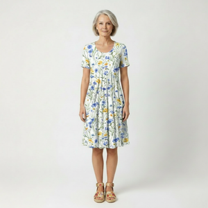 Lavelle - Floral Print Mid-Calf A-Line Dress