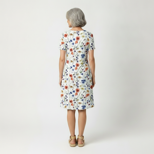 Lavelle - Floral Print Mid-Calf A-Line Dress