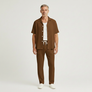 Hayes - Short Sleeve Button Shirt And Pants Set