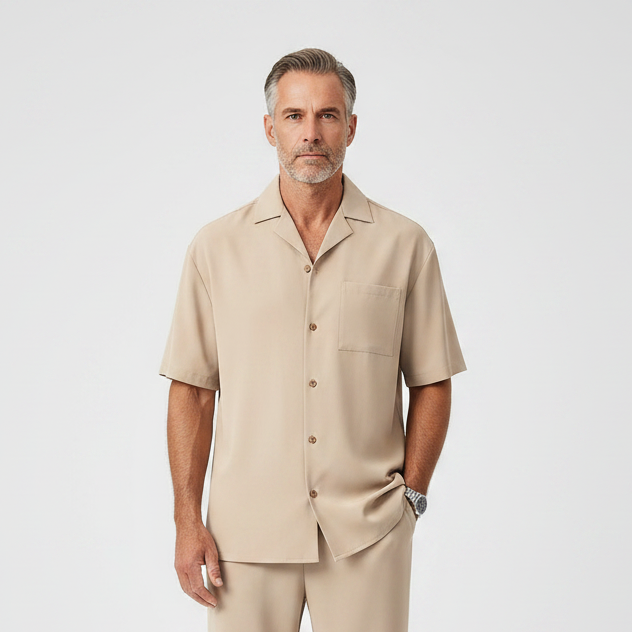 Alessandro - Short Sleeve Button-Up Shirt With Tailored Trousers