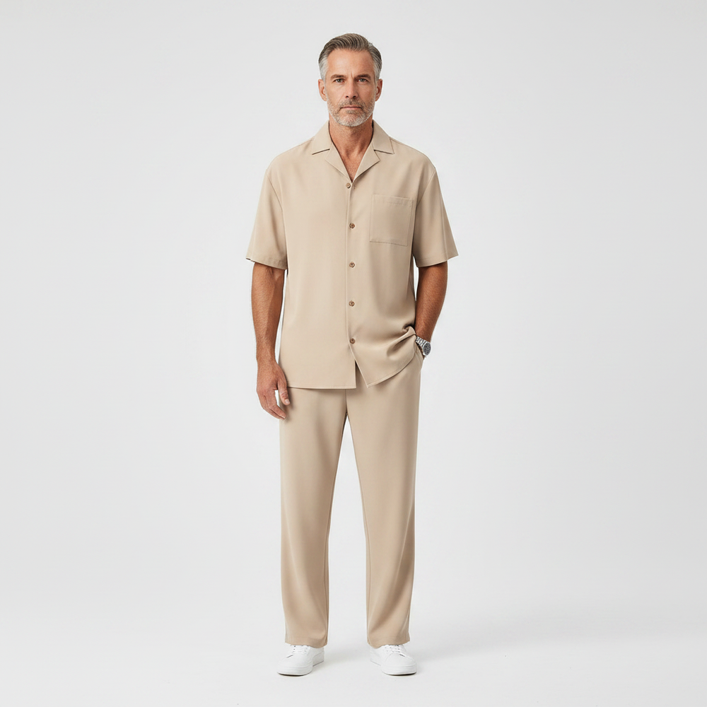 Alessandro - Short Sleeve Button-Up Shirt With Tailored Trousers