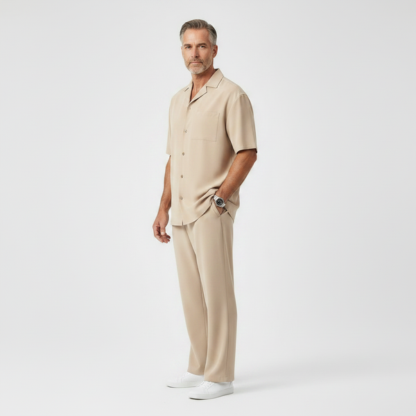 Alessandro - Short Sleeve Button-Up Shirt With Tailored Trousers