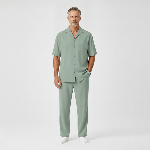 Alessandro - Short Sleeve Button-Up Shirt With Tailored Trousers