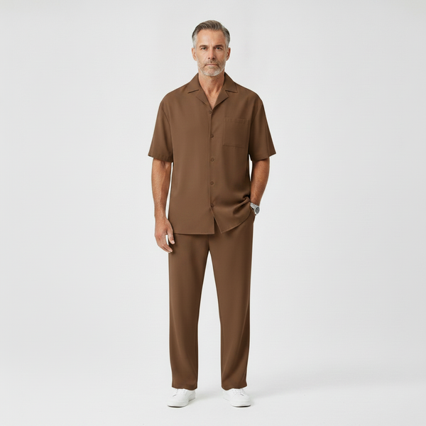 Alessandro - Short Sleeve Button-Up Shirt With Tailored Trousers