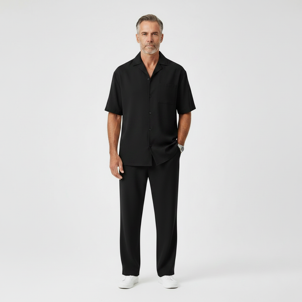Alessandro - Short Sleeve Button-Up Shirt With Tailored Trousers