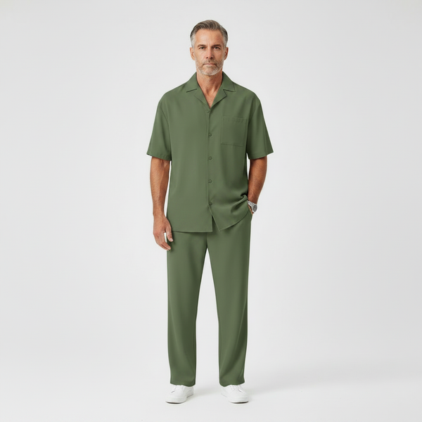 Alessandro - Short Sleeve Button-Up Shirt With Tailored Trousers