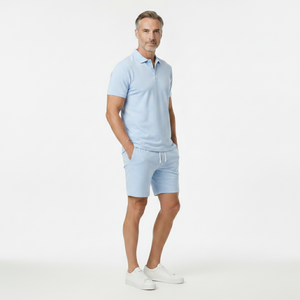 Lorenzo - Short Sleeve Polo Shirt And Shorts Set