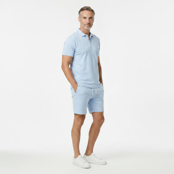 Lorenzo - Short Sleeve Polo Shirt And Shorts Set