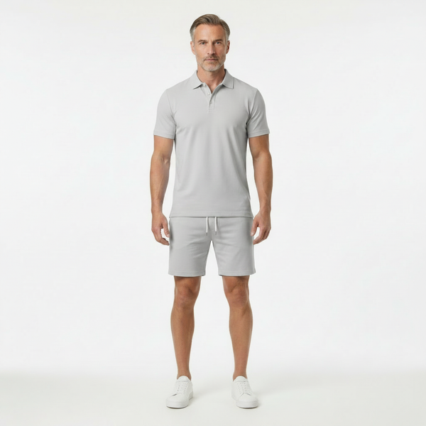 Lorenzo - Short Sleeve Polo Shirt And Shorts Set