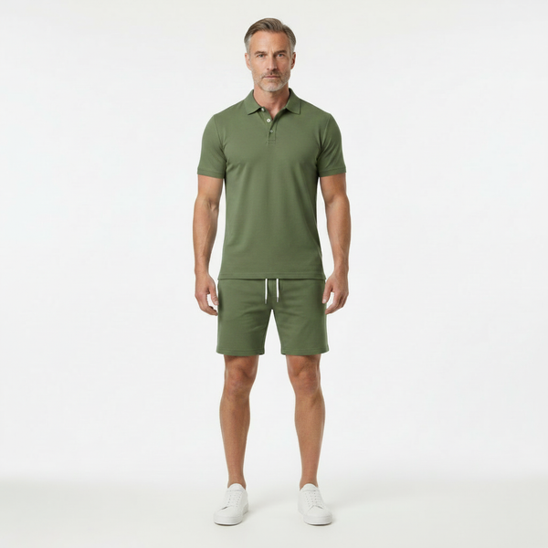 Lorenzo - Short Sleeve Polo Shirt And Shorts Set