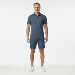 Lorenzo - Short Sleeve Polo Shirt And Shorts Set