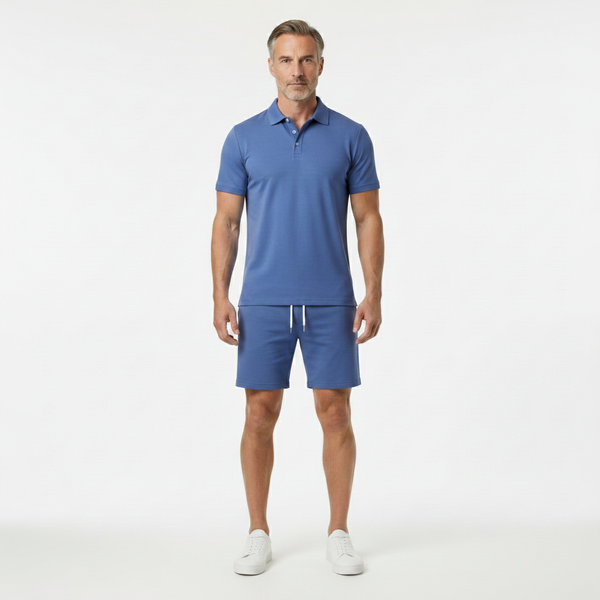 Lorenzo - Short Sleeve Polo Shirt And Shorts Set