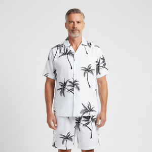 Rafael- Tropical Palm Print Two Piece Set