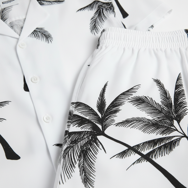 Rafael- Tropical Palm Print Two Piece Set