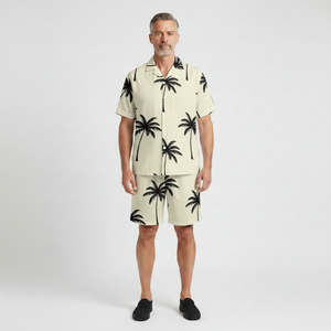 Rafael- Tropical Palm Print Two Piece Set
