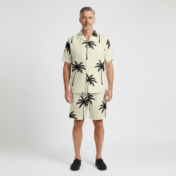 Rafael- Tropical Palm Print Two Piece Set
