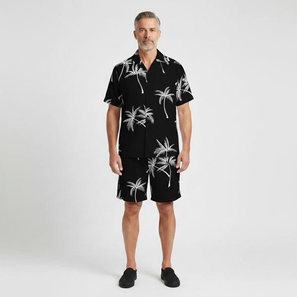Rafael- Tropical Palm Print Two Piece Set