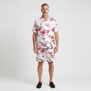 Rafael- Tropical Palm Print Two Piece Set