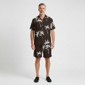 Rafael- Tropical Palm Print Two Piece Set