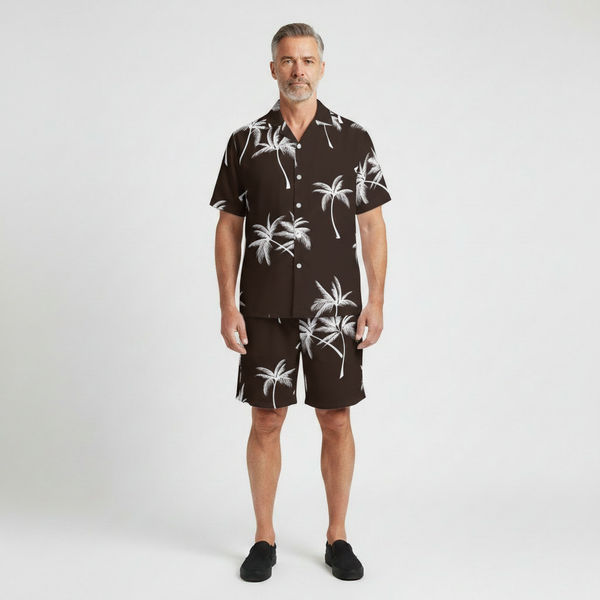 Rafael- Tropical Palm Print Two Piece Set
