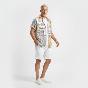 Emilio- Printed Short Sleeve Shirt And Shorts Set