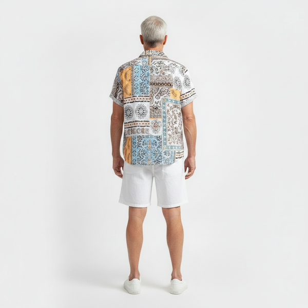 Emilio- Printed Short Sleeve Shirt And Shorts Set
