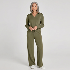 Velourex - Wide-Leg Drawstring Lounge Set