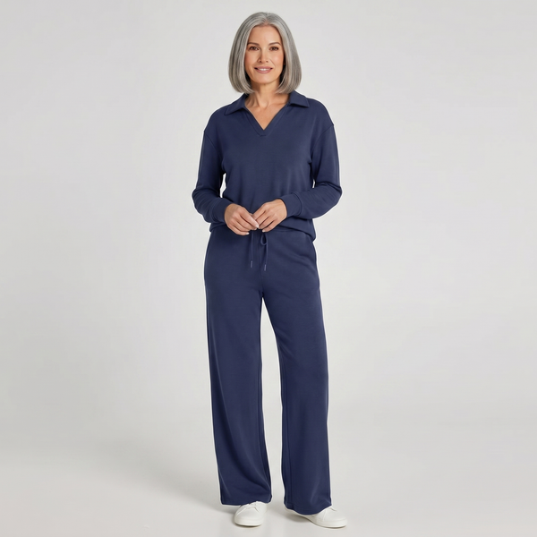 Velourex - Wide-Leg Drawstring Lounge Set
