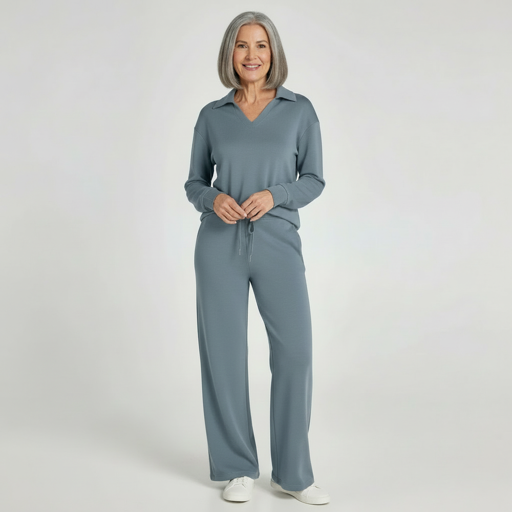 Velourex - Wide-Leg Drawstring Lounge Set