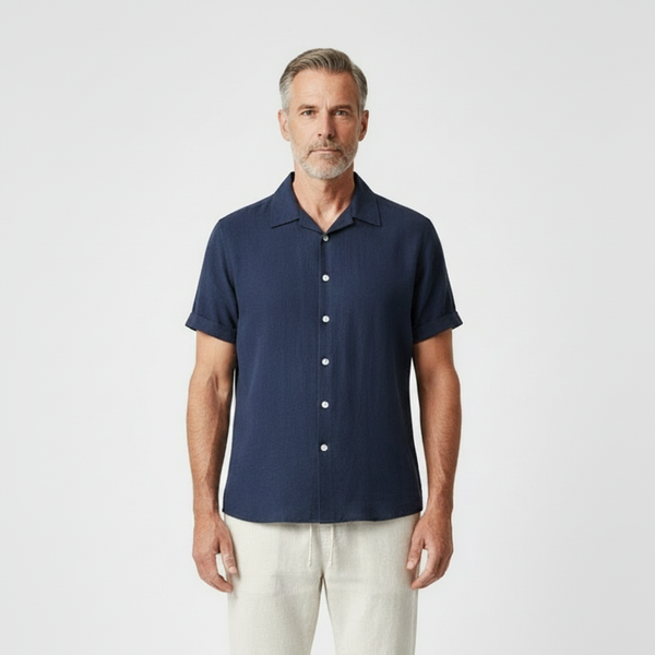 Antonio- Short-Sleeve Stand-Collar Matching Set