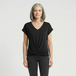 Twivera - Short Sleeve V-Neck Twist Top