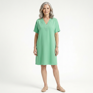 Slyvene - V-Neck Split-Sleeve Mini Dress