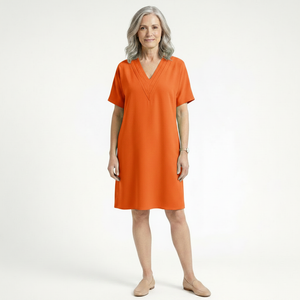 Slyvene - V-Neck Split-Sleeve Mini Dress