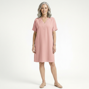 Slyvene - V-Neck Split-Sleeve Mini Dress