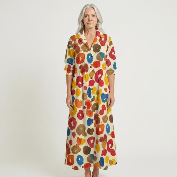 Julia - Button-Front Boho Midi Dress