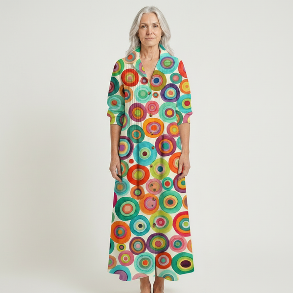Julia - Button-Front Boho Midi Dress