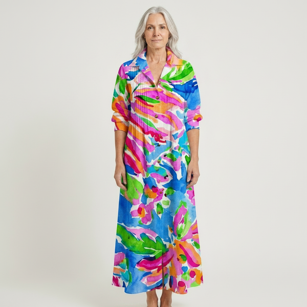 Julia - Button-Front Boho Midi Dress