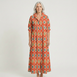 Julia - Button-Front Boho Midi Dress