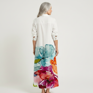 Julia - Button-Front Boho Midi Dress