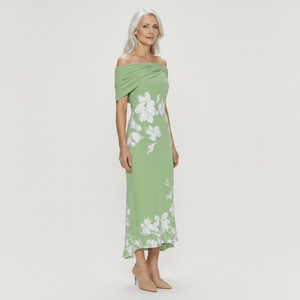 Maya - Off-Shoulder Floral Print Midi Dress