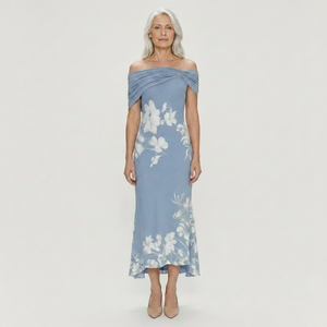 Maya - Off-Shoulder Floral Print Midi Dress